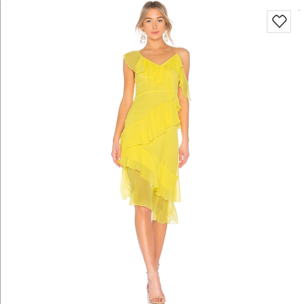 Alice + Olivia Olympia dress in Lemon